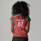 Morocco Football Atlas Lionesses Custom Women V-Neck T-Shirt Arabesque Motif