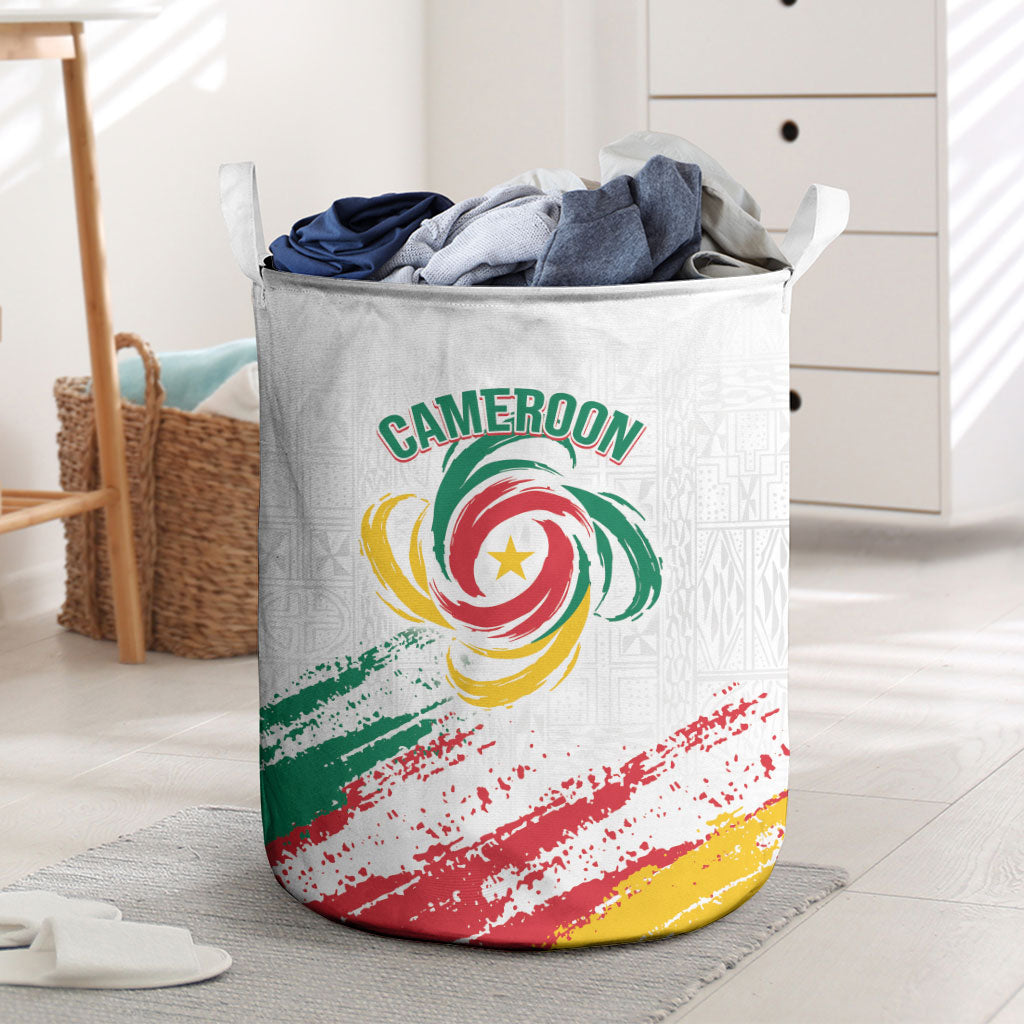 Cameroon Les Lionnes Indomptables Football Laundry Basket Toghu Pattern