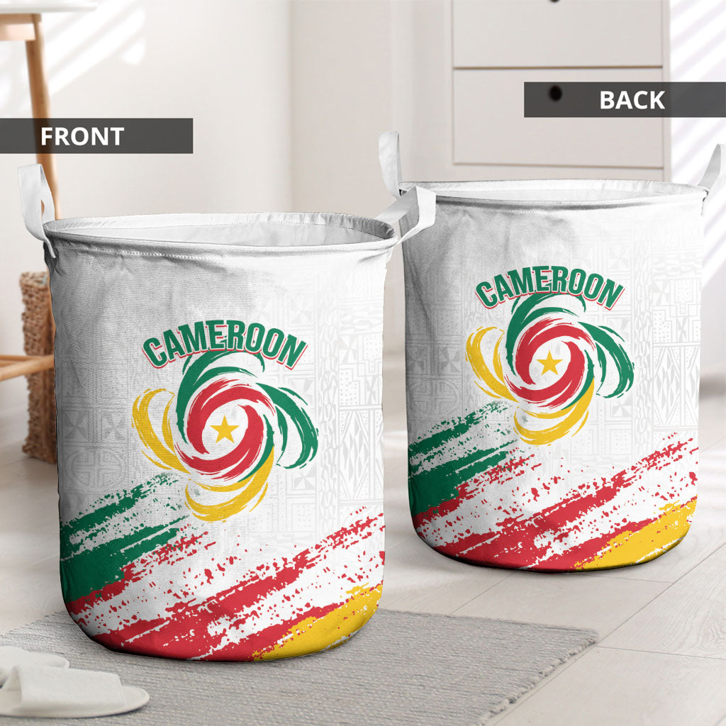 Cameroon Les Lionnes Indomptables Football Laundry Basket Toghu Pattern