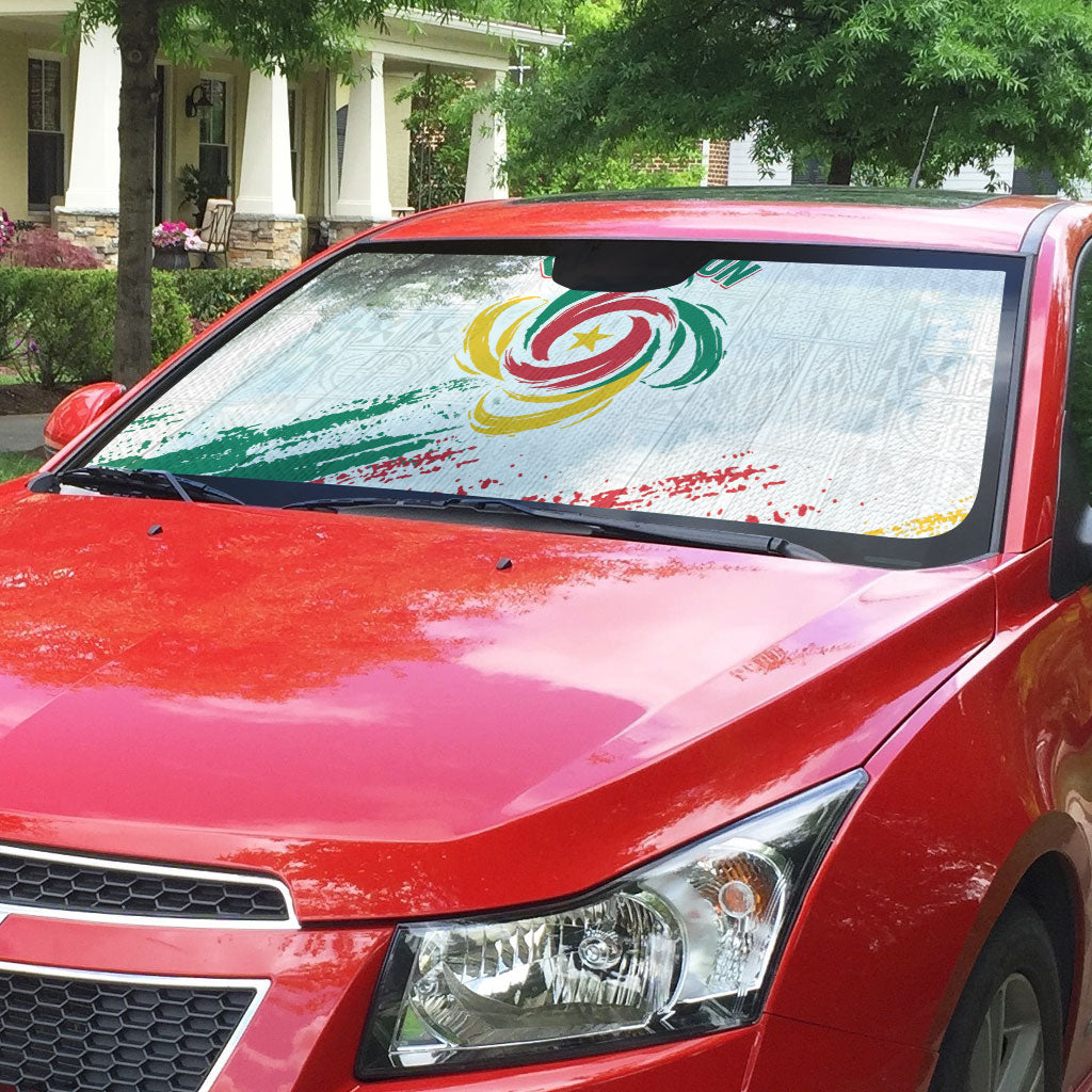Cameroon Les Lionnes Indomptables Football Auto Sun Shade Toghu Pattern