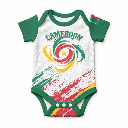 Cameroon Les Lionnes Indomptables Football Custom Baby Onesie Toghu Pattern