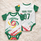 Cameroon Les Lionnes Indomptables Football Custom Baby Onesie Toghu Pattern