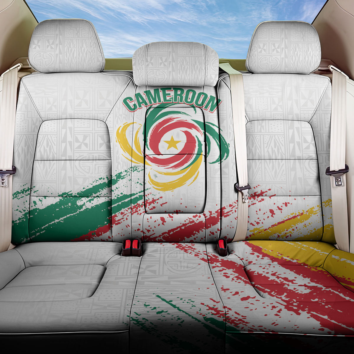 Cameroon Les Lionnes Indomptables Football Back Car Seat Cover Toghu Pattern