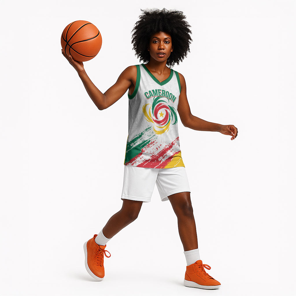Cameroon Les Lionnes Indomptables Football Custom Basketball Jersey Toghu Pattern