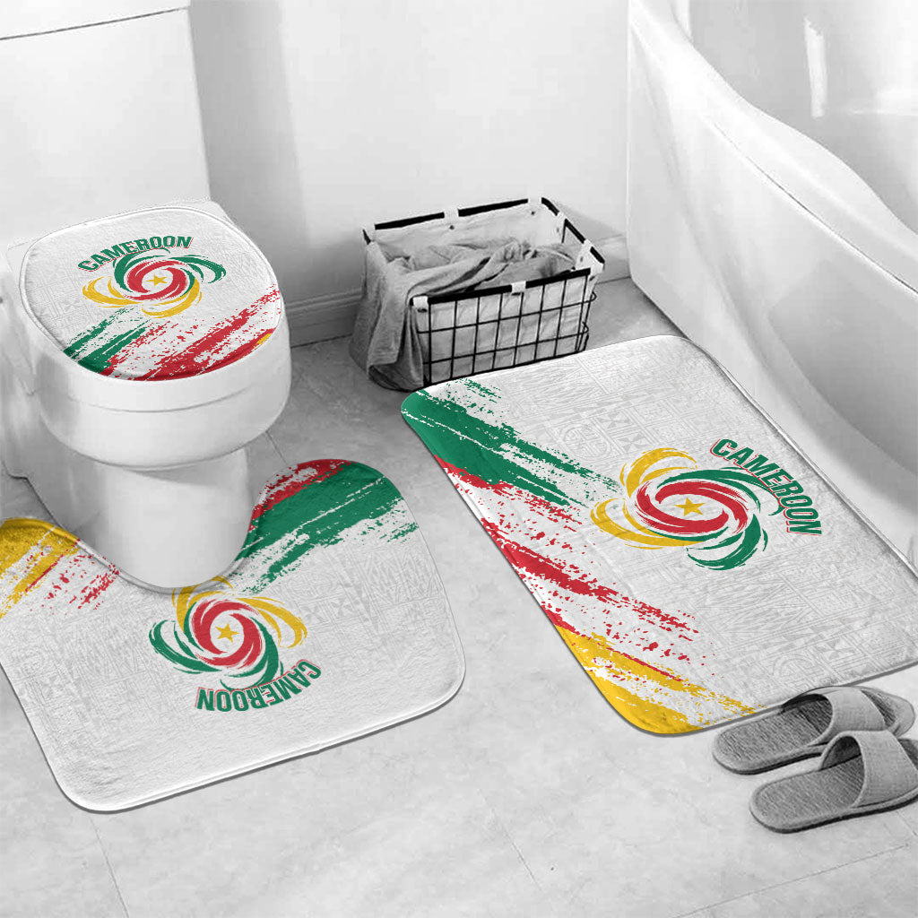 Cameroon Les Lionnes Indomptables Football Bathroom Set Toghu Pattern
