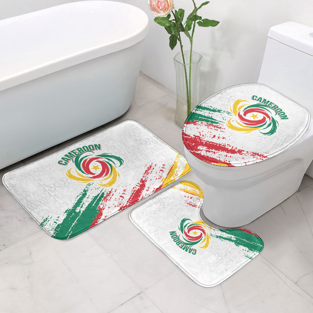Cameroon Les Lionnes Indomptables Football Bathroom Set Toghu Pattern