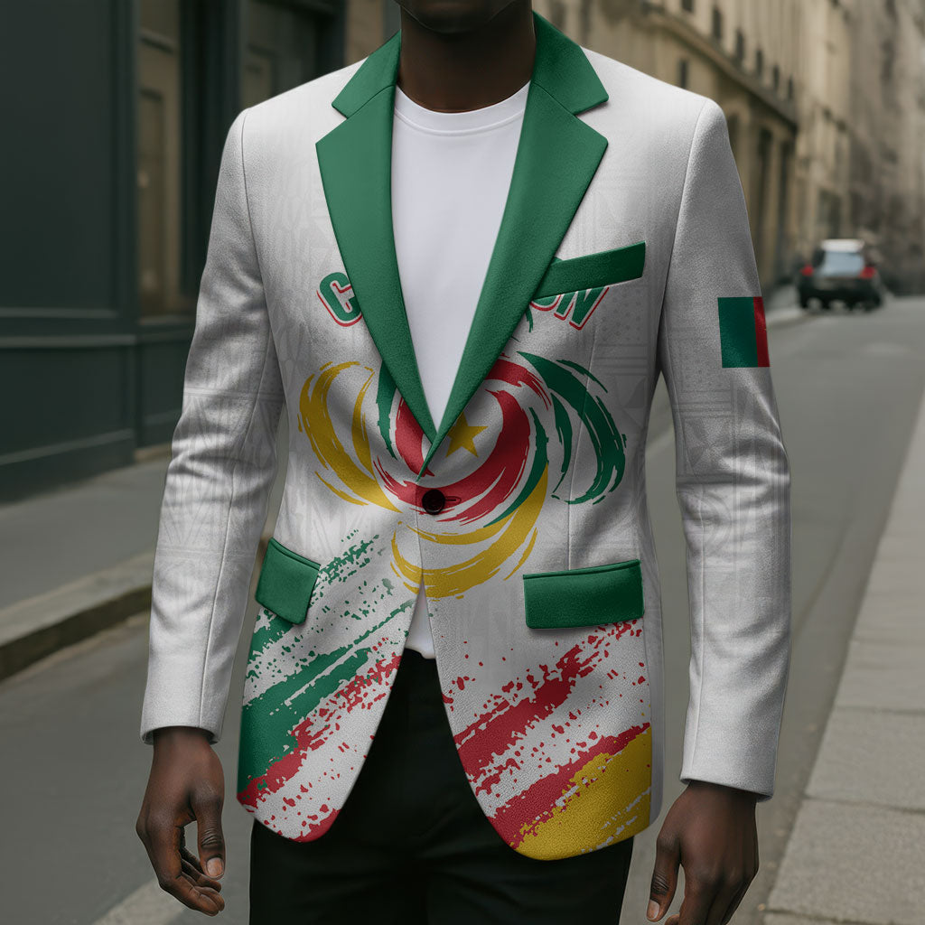 Cameroon Les Lionnes Indomptables Football Custom Blazer Toghu Pattern