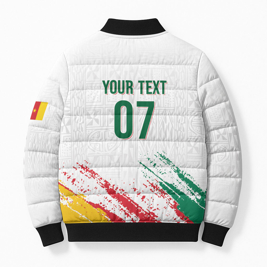 Cameroon Les Lionnes Indomptables Football Custom Bomber Puffer Jacket Toghu Pattern