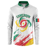 Cameroon Les Lionnes Indomptables Football Custom Button Sweatshirt Toghu Pattern