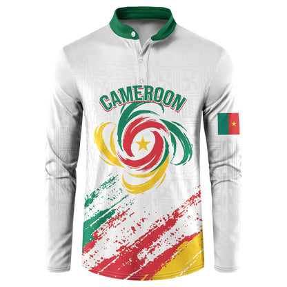 Cameroon Les Lionnes Indomptables Football Custom Button Sweatshirt Toghu Pattern