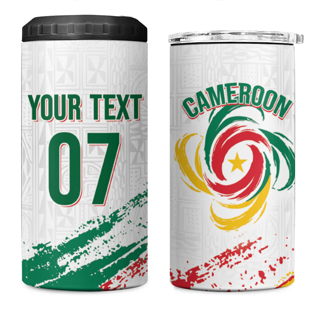 Cameroon Les Lionnes Indomptables Football Custom 4 in 1 Can Cooler Tumbler Toghu Pattern