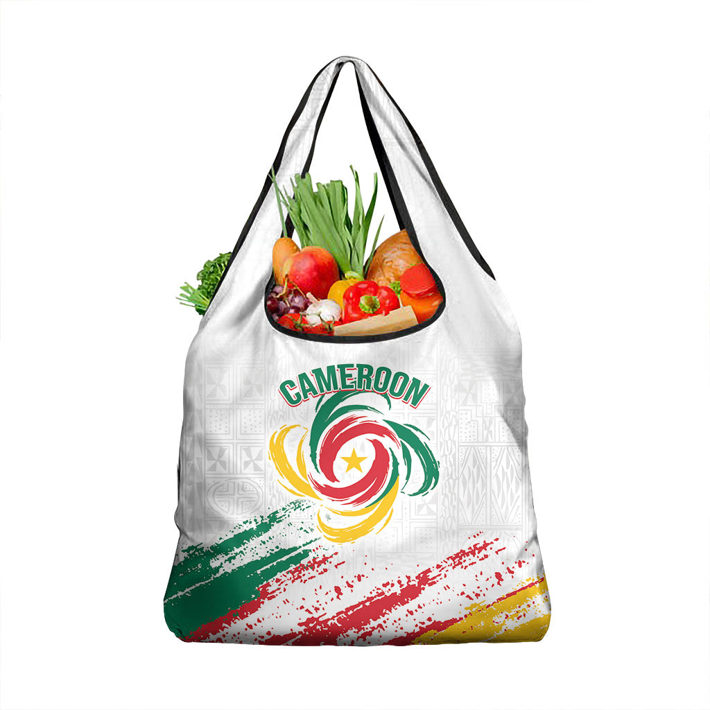 Cameroon Les Lionnes Indomptables Football Grocery Bag Toghu Pattern