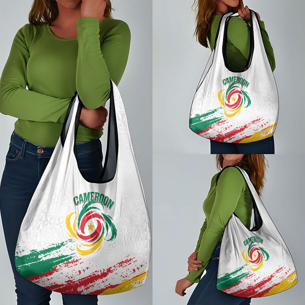 Cameroon Les Lionnes Indomptables Football Grocery Bag Toghu Pattern