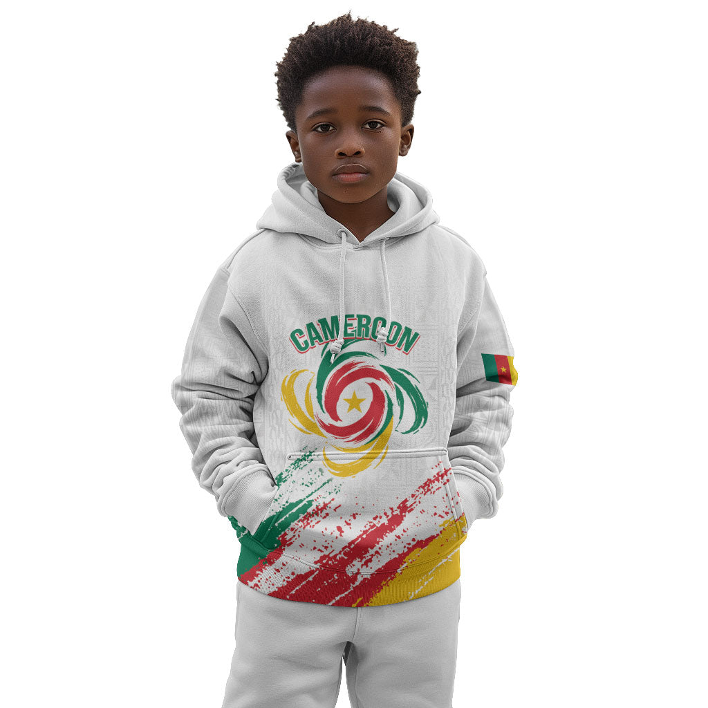 Cameroon Les Lionnes Indomptables Football Custom Kid Hoodie Toghu Pattern