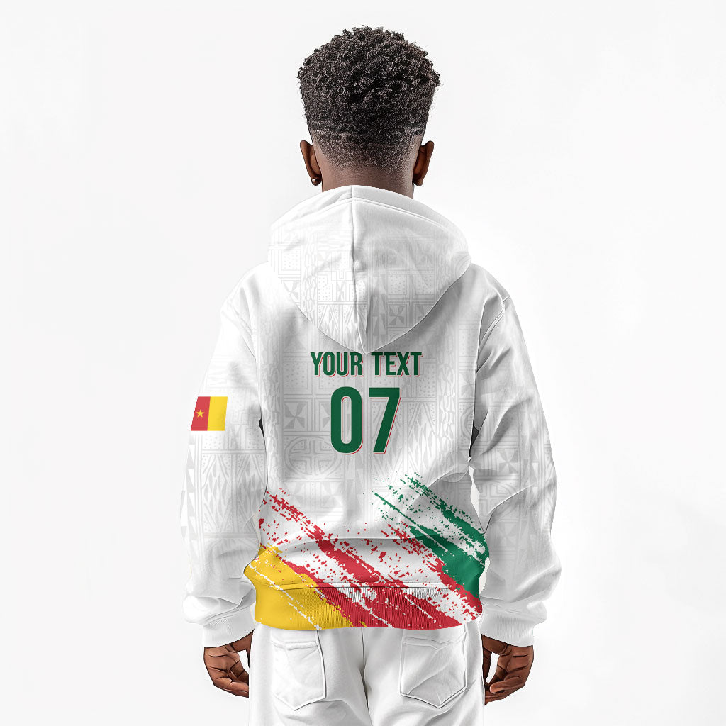 Cameroon Les Lionnes Indomptables Football Custom Kid Hoodie Toghu Pattern