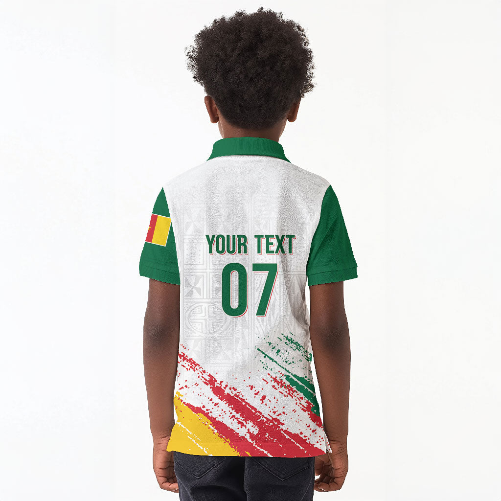 Cameroon Les Lionnes Indomptables Football Custom Kid Polo Shirt Toghu Pattern