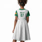 Cameroon Les Lionnes Indomptables Football Custom Kid Short Sleeve Dress Toghu Pattern