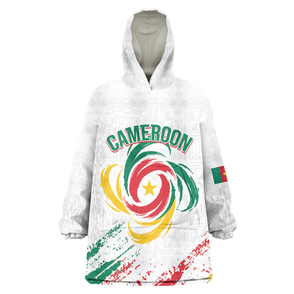 Cameroon Les Lionnes Indomptables Football Custom Kid Wearable Blanket Hoodie Toghu Pattern