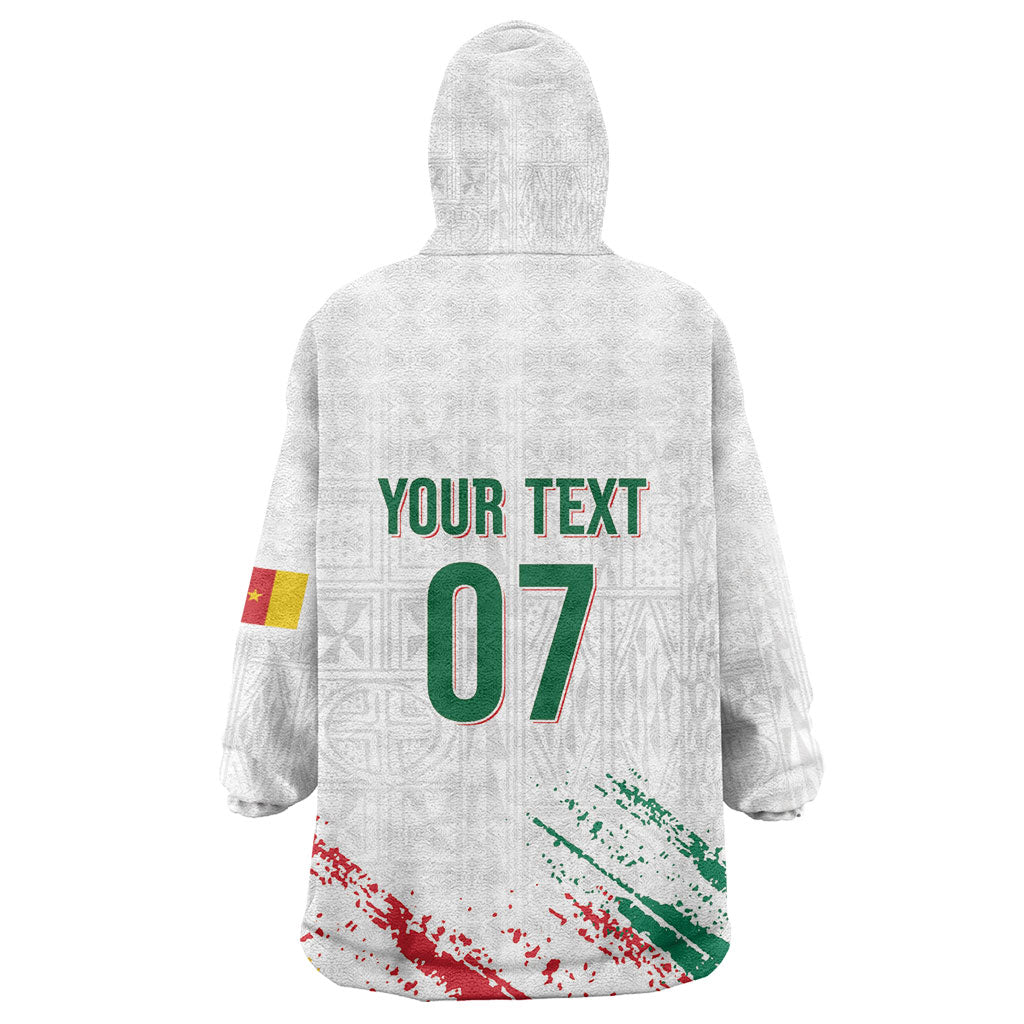 Cameroon Les Lionnes Indomptables Football Custom Kid Wearable Blanket Hoodie Toghu Pattern
