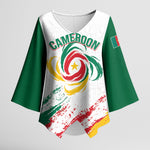 Cameroon Les Lionnes Indomptables Football Custom Kimono Sleeve Blouse Toghu Pattern