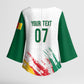Cameroon Les Lionnes Indomptables Football Custom Kimono Sleeve Blouse Toghu Pattern