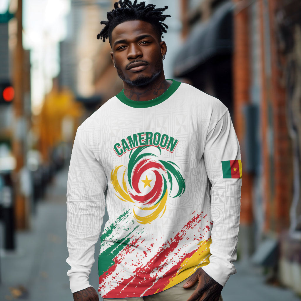 Cameroon Les Lionnes Indomptables Football Custom Long Sleeve Shirt Toghu Pattern