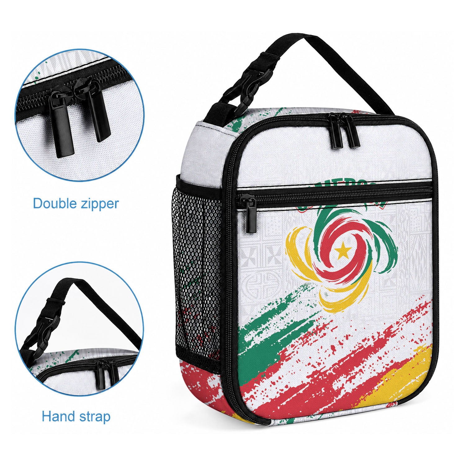 Cameroon Les Lionnes Indomptables Football Lunch Bag Toghu Pattern