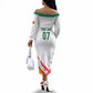 Cameroon Les Lionnes Indomptables Football Custom Off The Shoulder Long Sleeve Dress Toghu Pattern