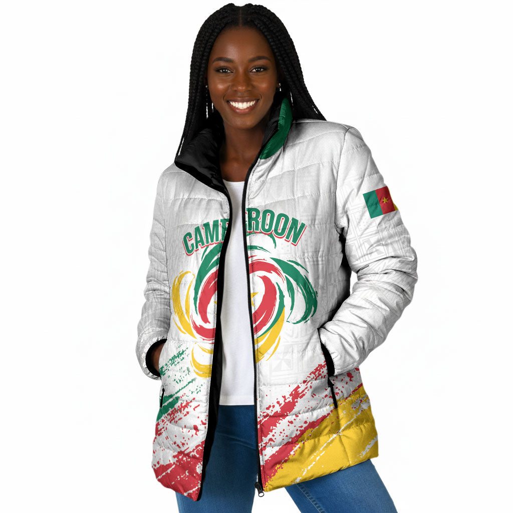 Cameroon Les Lionnes Indomptables Football Custom Padded Jacket Toghu Pattern