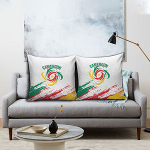 Cameroon Les Lionnes Indomptables Football Pillow Cover Toghu Pattern