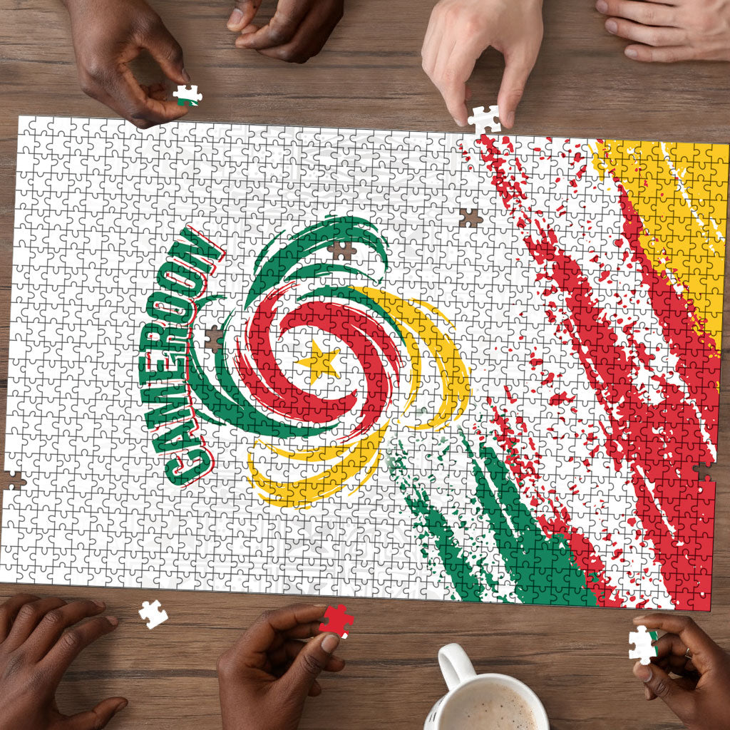 Cameroon Les Lionnes Indomptables Football Puzzle Toghu Pattern