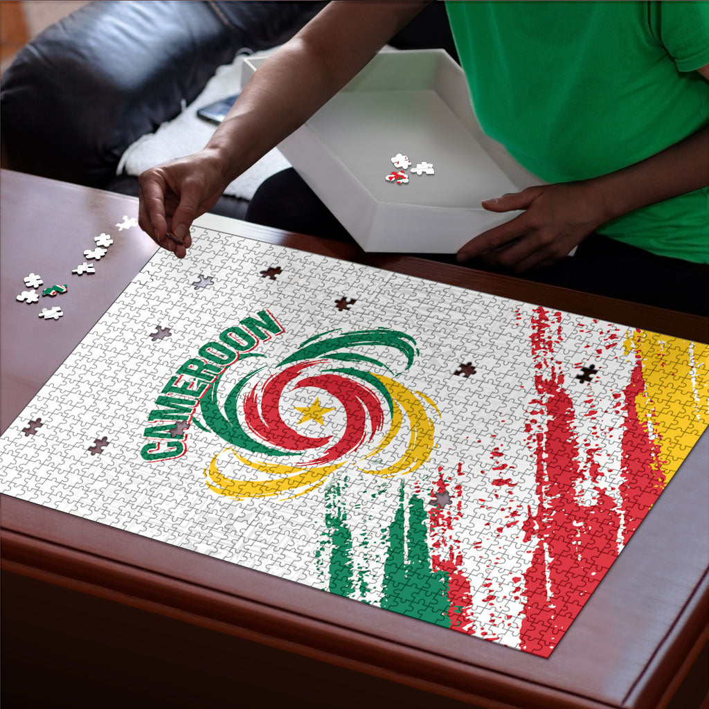 Cameroon Les Lionnes Indomptables Football Puzzle Toghu Pattern