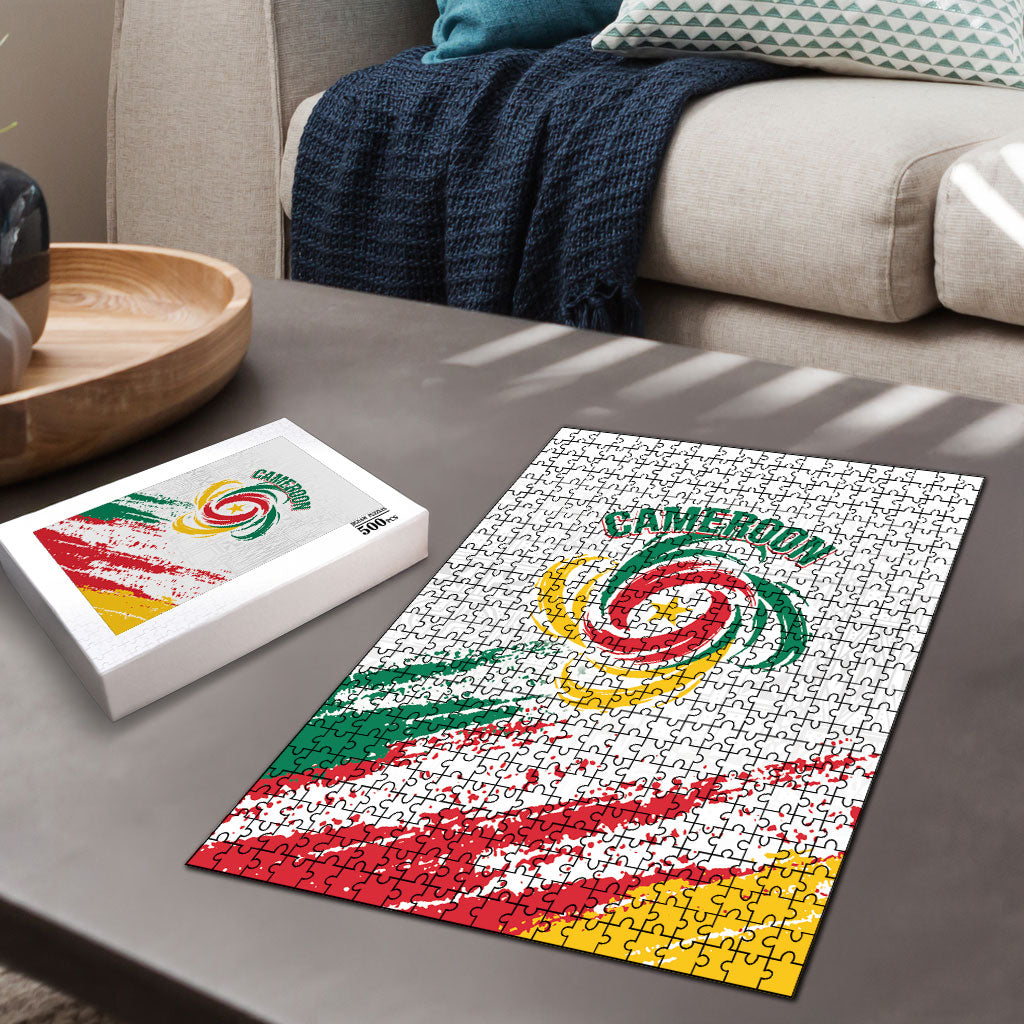 Cameroon Les Lionnes Indomptables Football Puzzle Toghu Pattern