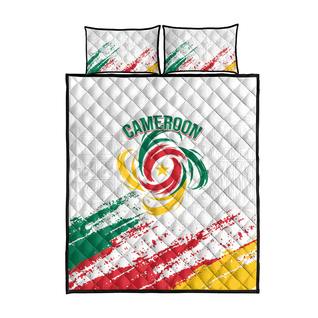 Cameroon Les Lionnes Indomptables Football Quilt Bed Set Toghu Pattern