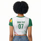 Cameroon Les Lionnes Indomptables Football Custom Raglan Cropped T shirt Toghu Pattern