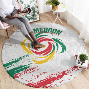 Cameroon Les Lionnes Indomptables Football Round Carpet Toghu Pattern
