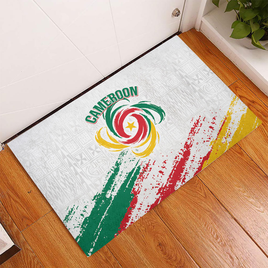 Cameroon Les Lionnes Indomptables Football Rubber Doormat Toghu Pattern