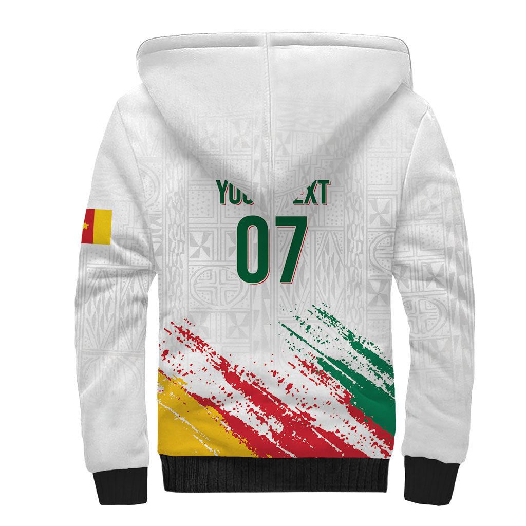 Cameroon Les Lionnes Indomptables Football Custom Sherpa Hoodie Toghu Pattern
