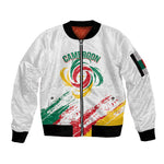 Cameroon Les Lionnes Indomptables Football Custom Sleeve Zip Bomber Jacket Toghu Pattern