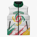 Cameroon Les Lionnes Indomptables Football Custom Sleeveless Puffer Jacket Toghu Pattern