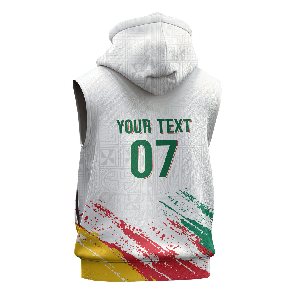 Cameroon Les Lionnes Indomptables Football Custom Sleeveless Zip Hoodie Toghu Pattern