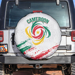 Cameroon Les Lionnes Indomptables Football Spare Tire Cover Toghu Pattern