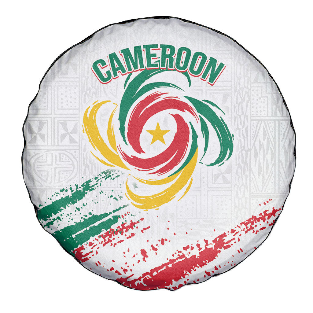Cameroon Les Lionnes Indomptables Football Spare Tire Cover Toghu Pattern