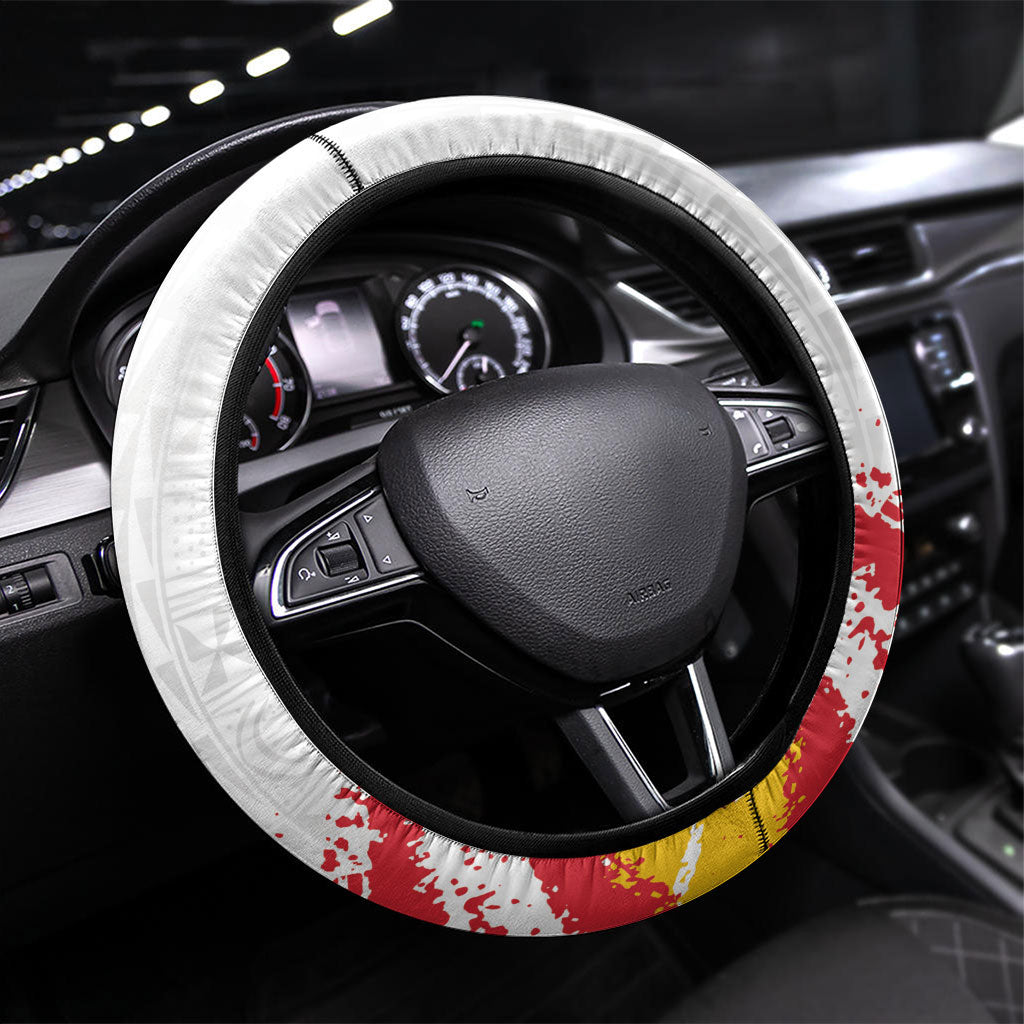Cameroon Les Lionnes Indomptables Football Steering Wheel Cover Toghu Pattern