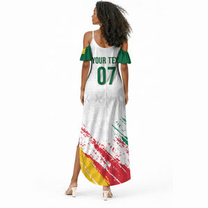 Cameroon Les Lionnes Indomptables Football Custom Summer Maxi Dress Toghu Pattern