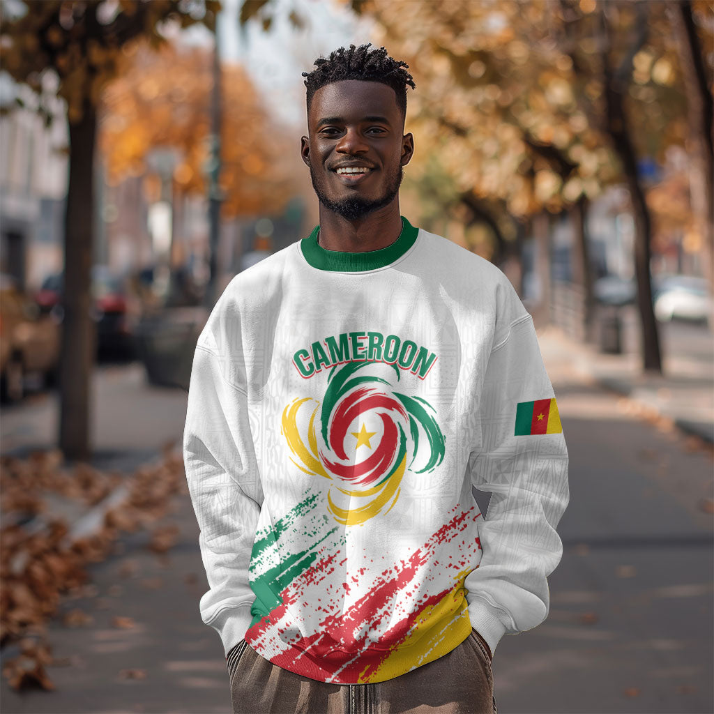 Cameroon Les Lionnes Indomptables Football Custom Sweatshirt Toghu Pattern