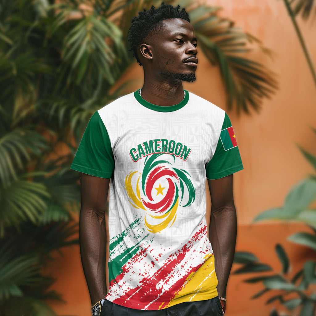Cameroon Les Lionnes Indomptables Football Custom T shirt Toghu Pattern