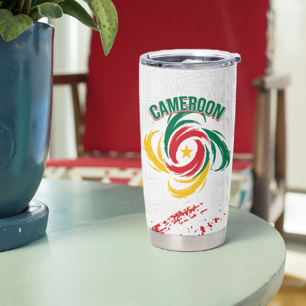 Cameroon Les Lionnes Indomptables Football Custom Tumbler Cup Toghu Pattern