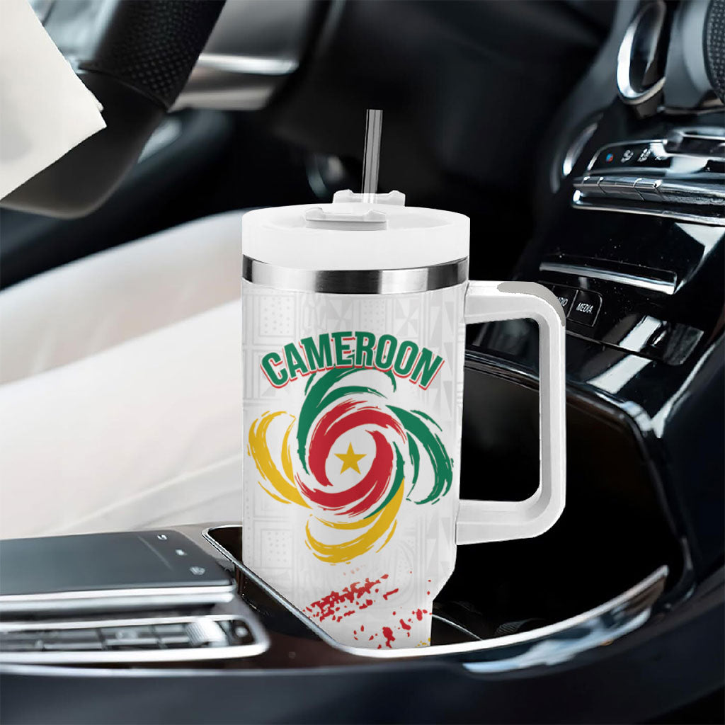 Cameroon Les Lionnes Indomptables Football Custom Tumbler With Handle Toghu Pattern