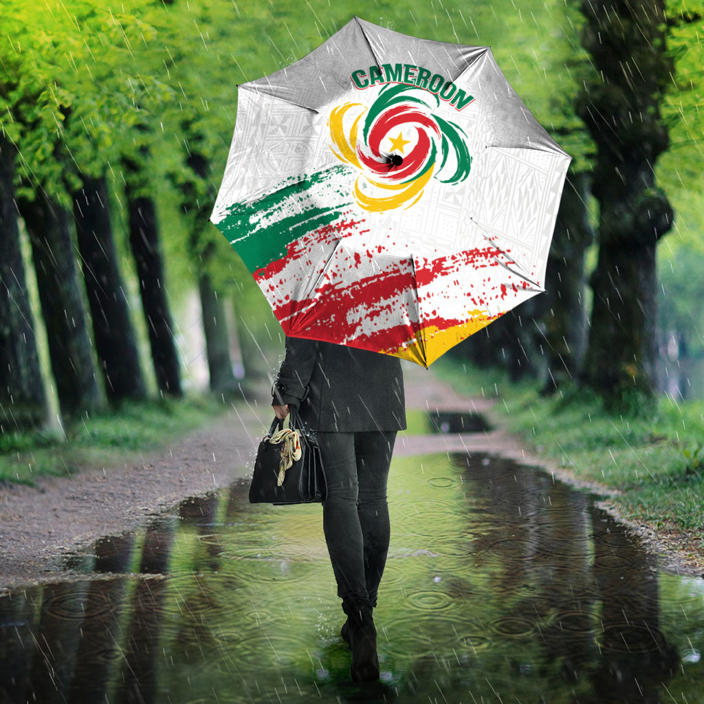 Cameroon Les Lionnes Indomptables Football Umbrella Toghu Pattern
